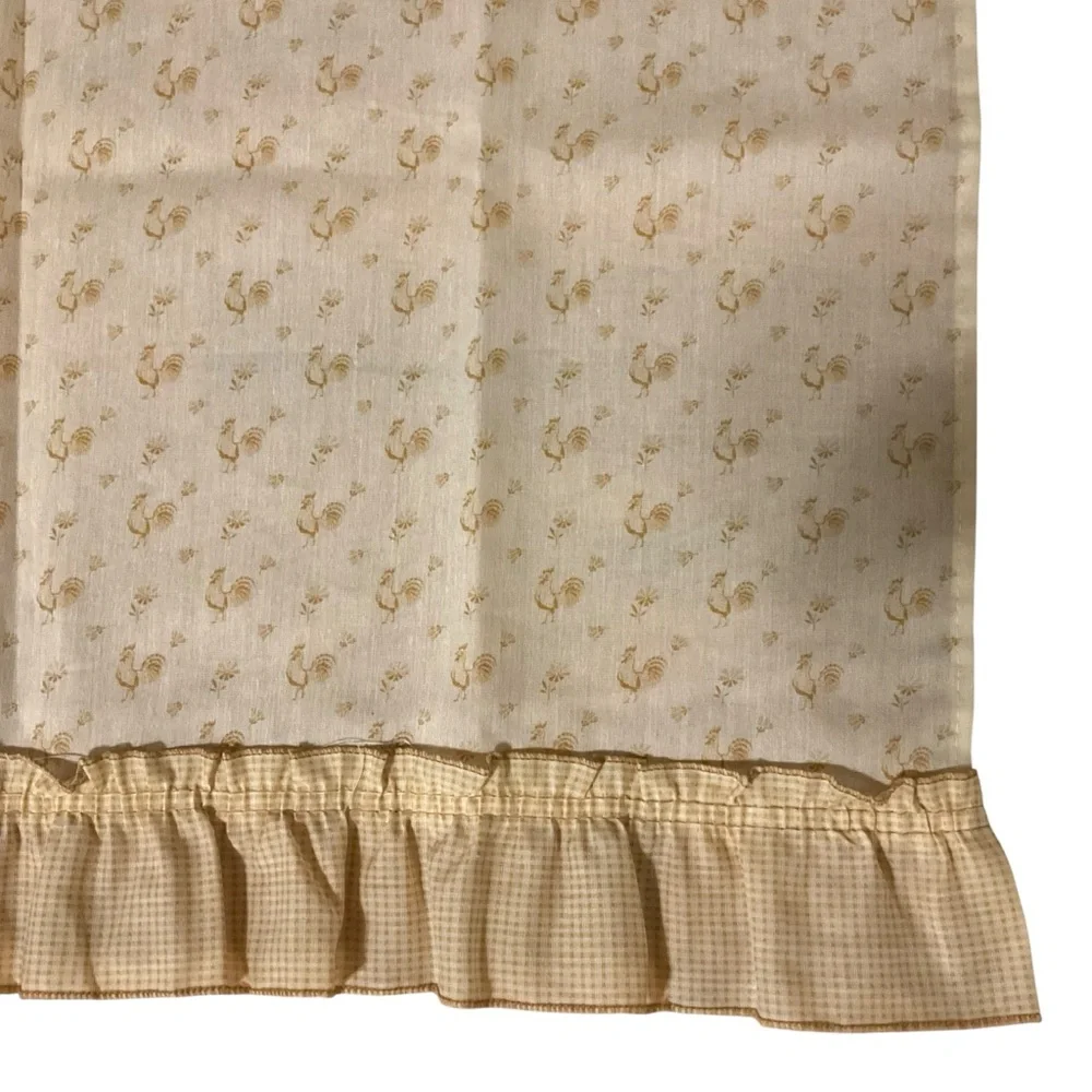 VINTAGE Rooster Curtains (1) Window Swag Valances Straight Valance Cafe Panels